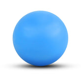 WOVTE blue massage lacrosse ball used on the shoulder for knot relief