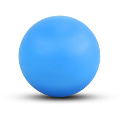WOVTE blue massage lacrosse ball used on the shoulder for knot relief