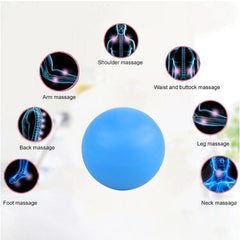 WOVTE blue lacrosse ball on neck easing stiffness with gentle pressure