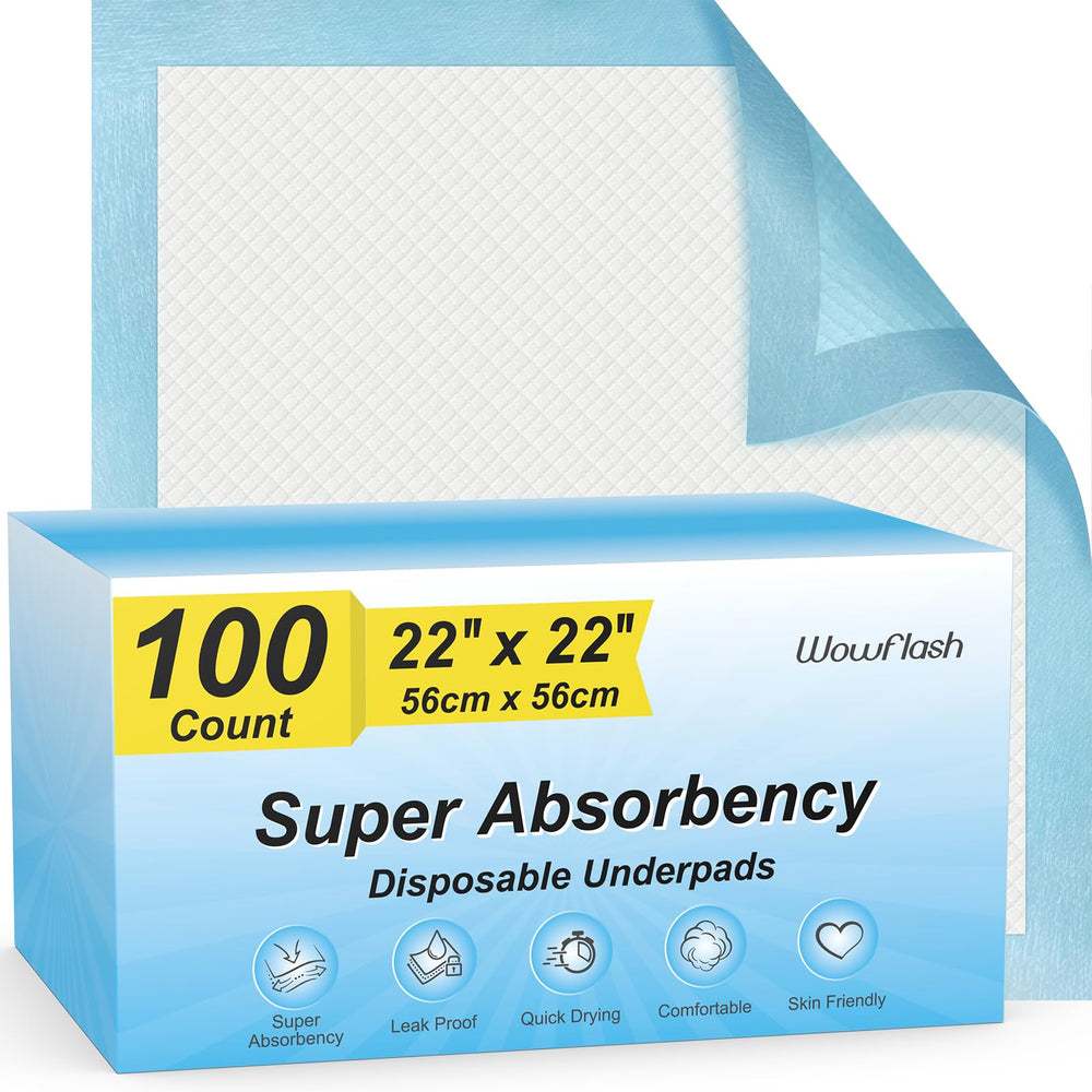 Wowflash underpad showing 5-layer protection for leakproof coverage