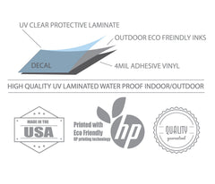 Wrapco compact 4x5 sticker stays legible on equipment panels.