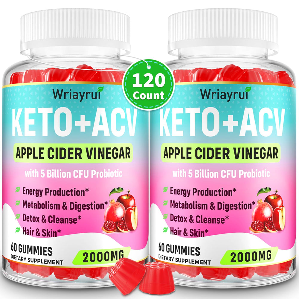 Wriayrui ACV gummies bottle for keto-friendly daily wellness routine.