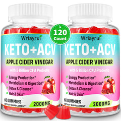 Wriayrui ACV gummies bottle for keto-friendly daily wellness routine.