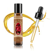 Wusiyork Rose Essential Oil bottle close-up showcasing pure rose aroma and premium packaging.