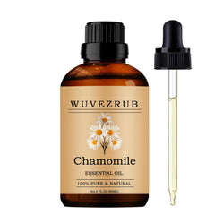 Wuvezrub Chamomile oil bottle for controlled pouring and aroma release.