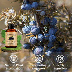 A dropper releases Wuvezrub Juniper Berry oil for an easy aroma boost.