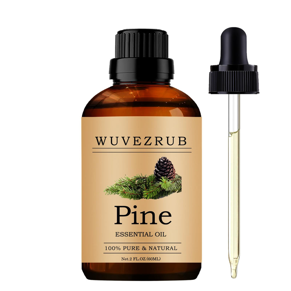Wuvezrub Pine Essential Oil bottle for pure aroma and versatile use.