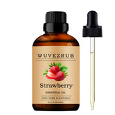 Wuvezrub Strawberry essential oil bottle close-up for aromatherapy use