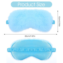 WY Lighting Level plush leopard eye mask blue front view highlights cozy fur and gentle shading.