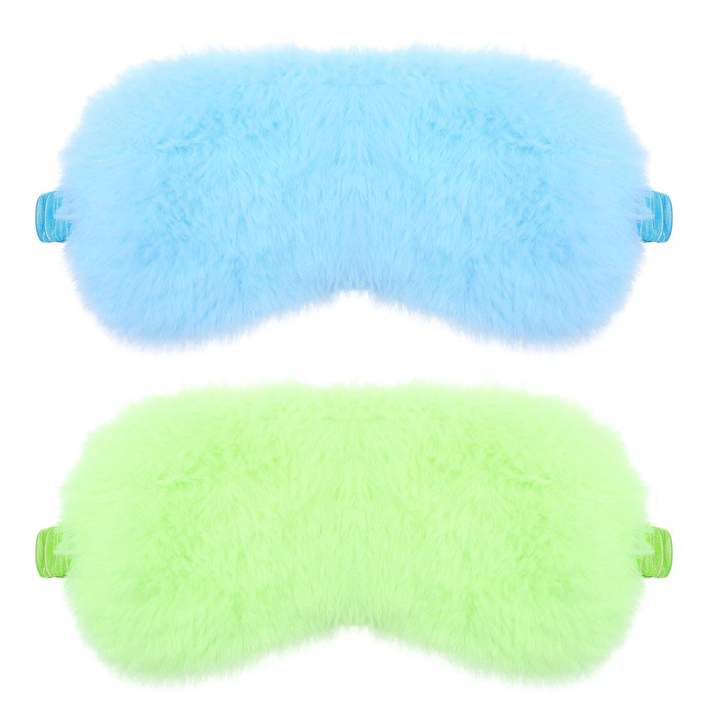 WY Lighting Level plush leopard eye mask green front view shows soft comfort and light blocking.