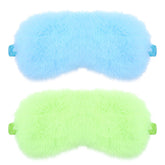 WY Lighting Level plush leopard eye mask green front view shows soft comfort and light blocking.