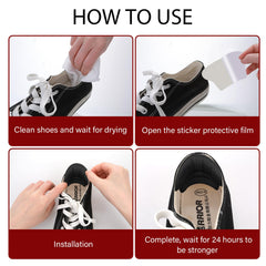 Self-adhesive inserts stay in place on most fabrics and leathers.