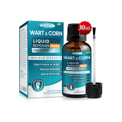 WYXTRO Wart Remover bottle close-up for fast wart treatment on feet.