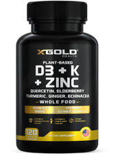 X Gold Health 8-in-1 bottle with vegan capsules for daily wellness.