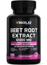 X Gold Health Beet Root Extract bottle pour shows easy daily energy support
