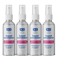 X3 Clean hand sanitizer spray 2oz bottle front view for on-the-go germ protection