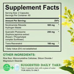 Xaarty NAD capsules close-up showing nicotinamide riboside and resveratrol benefits