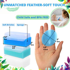 Xforto baby sponge for bath time, soft touch for newborn skin.