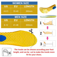 XINIFOOT elastic shock-absorbing insole side profile shows cushioned support for all-day wear.