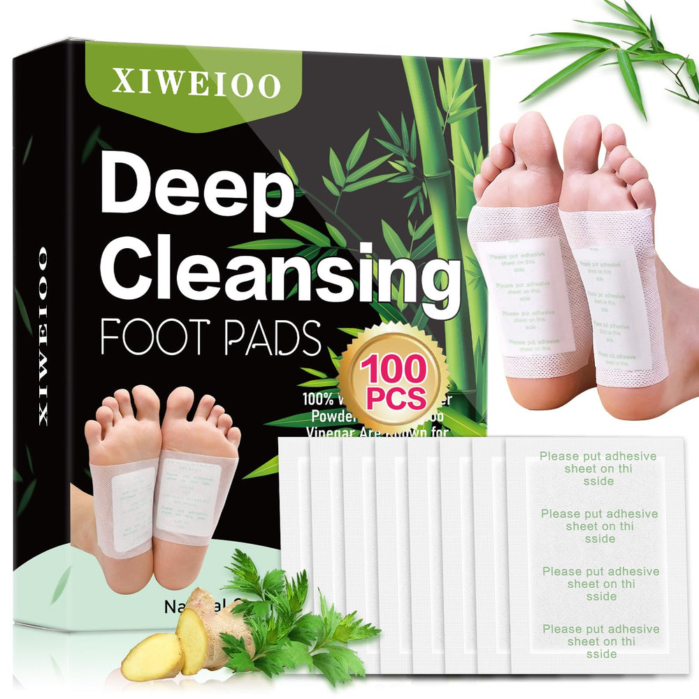 XIWEIOO ginger oil bamboo charcoal foot pads pack for deep cleansing and relaxation