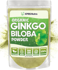 XPRS Nutra Organic Ginkgo Biloba Powder bottle front for daily focus support.