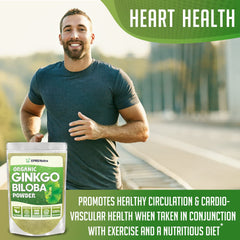 XPRS Nutra Organic Ginkgo Biloba powder with measuring spoon ready for use.