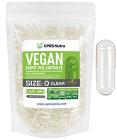 XPRS Nutra Size 0 empty capsules with clear shells for precise filling