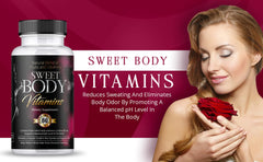 Xtra Body SweetBody capsules being poured demonstrates an easy routine to reduce sweat