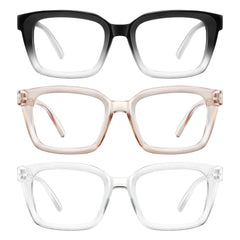 XVXV reading glasses oversize Oprah square with blue light protection for screen time.