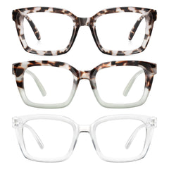 XVXV reading glasses with blue light blocking and oversized Oprah-square frames for clear reading