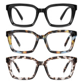 XVXV reading glasses oversize square, front view, blue light protection for clear daytime reading