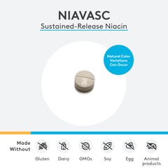 XYMOGEN NiaVasc label close-up emphasizes clean formulation and allergens avoided.
