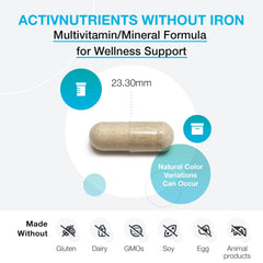 XYMOGEN ActivNutrients ingredient highlights featuring chelated minerals and folate B vitamins.