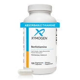 XYMOGEN Benfotiamine bottle front highlights high-bioavailability thiamine.
