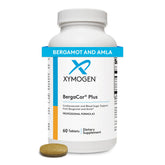 Xymogen BergaCor Plus bottle shows Bergamot and Amla formula for heart health support