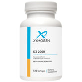 XYMOGEN D3 2000 softgel bottle with potential immune support.