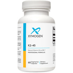 XYMOGEN K2-45 bottle front with capsules for daily use