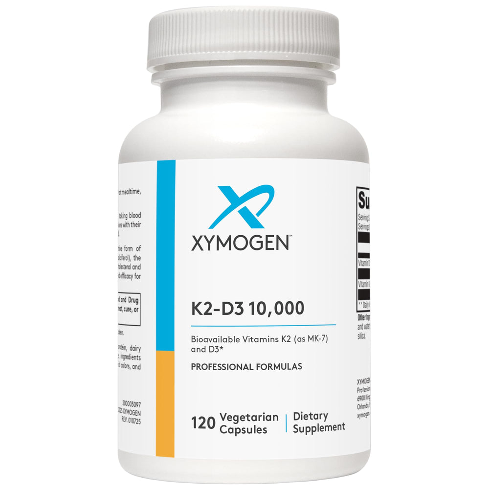 XYMOGEN K2-D3 10000 bottle front view for bone and heart support
