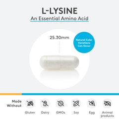 Close-up of XYMOGEN L-Lysine 1000mg label highlighting collagen support