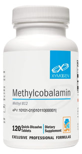 Xymogen methylcobalamin tablets in a compact bottle for daily use.