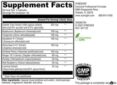 XYMOGEN PMS Soothe bottle back with ingredient list and vegan notes.