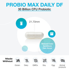 XYMOGEN ProbioMax Daily 30B vegetarian capsule supports easy daily probiotic intake
