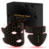 Yahi red light photon facial mask front view with remote for at-home sessions.