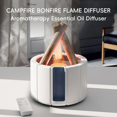 Yaledi Campfire Flame Diffuser illuminated flame light creates inviting atmosphere.