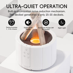 Yaledi Campfire Flame Diffuser remote control shown for easy operation.