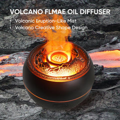 Yaledi Volcano Flame Diffuser glowing ambience for relaxation and mood lighting.