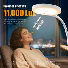 Yarah 360-degree gooseneck directs light for reading or work tasks.