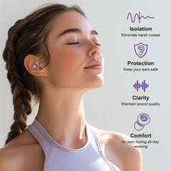 Yawsoy high-fidelity ear plugs with 18-25 dB NR maintain speech during events.