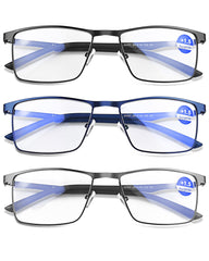 YayGlasz 3-pack reading glasses front view with durable TR90 frame