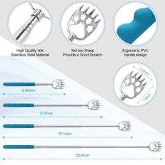 Yeipis back scratcher 15-teeth rake claw extendable covers larger areas